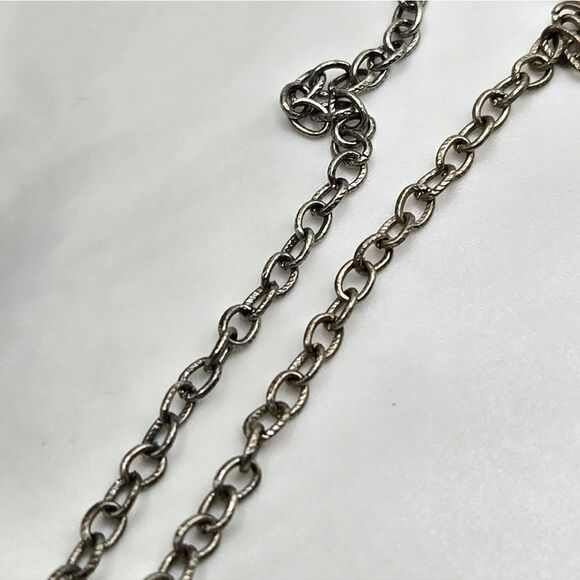 "5/$25" Silvertone Faux Turquoise Southwestern Pendant 25" Chain Necklace - Picture 5 of 8